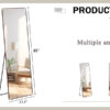 The 4th generation floor standing full-length mirror. wall mirror, bathroom makeup mirror, bedroom foyer, clothing store, wall mounted.    65 "* 23.2"