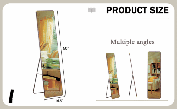The 4th generation floor standing full-length mirror. wall mirror, bathroom makeup mirror, bedroom foyer, clothing store, wall mounted. 60 "* 16.5"