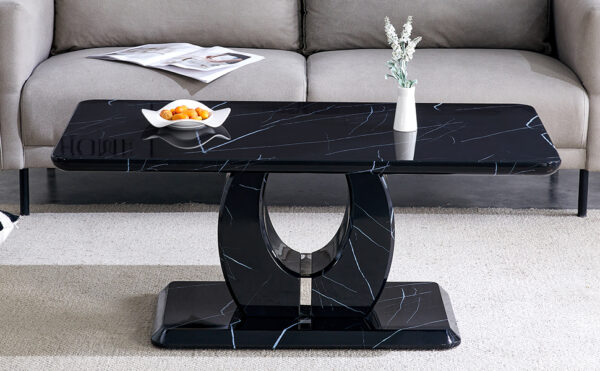 40b67ad8cc2b46c885dcd0d7fdf462f1_f32c00e94f53b5a57fc15294d09811e6 Modern minimalist black MDF pattern sticker pattern MDF rectangular coffee table. Add a peaceful and comfortable atmosphere to your home. MDF coffee table, black MDF pattern sticker, side table.