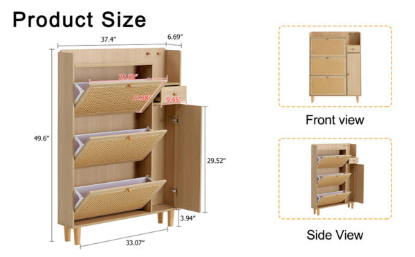 Modern minimalist storage cabinet, Japanese rattan shoe cabinet, bed top cabinet, small home furniture. Suitable for corridors and living rooms.    W115170127