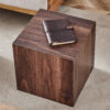 16*16*16 Inch Walnut Wood Grain MDF Coffee Table - Luxurious Design, Perfect Living Room Accent.Cube fashion texture design coffee table, suitable for various situations and scenes.