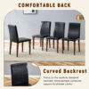 Table and chair set.64.5 x 35.4 Inch Stylish Wood Color Textured Dining Table.Perfectly Blending Simplicity And Transparency.Paried With 6 Black PU Dining Chairs with Walnut Color Metal Leg.