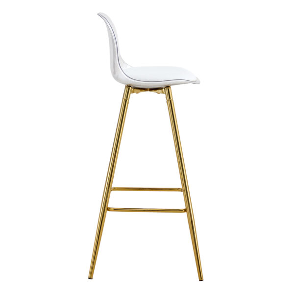 Modern and comfortable upholstered bar chairs, metal legs, small size bar chairs, suitable for part of the crowd, stylish design for dining room, kitchen, terrace and living room chairs.