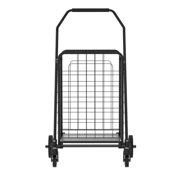 Shopping Cart with Shelf,Grocery Cart on Wheels, Foldable Utility Shopping Carts with Double Basket and 360° Rolling Swivel Wheels for Groceries Laundry