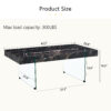 43.3"x23.6" Black Marble-Patterned MDF Coffee Table with Tempered glass legs.Suitable for Living Room.It can be used not only as a coffee table but also as a side table or display stand.