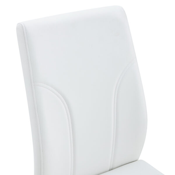 Set of 4 dining chairs, white dining chair set, PU material high backrest seats and sturdy leg chairs, suitable for restaurants, kitchens, living rooms