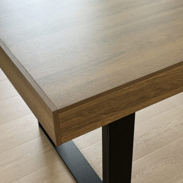 Rectangle extendable dining table for 6-10 people aged effect wood and black 160-200 cm