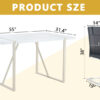 Table and chair set.55"x31.4" Cream-Style White MDF Dining Table Set with 6 Black Chairs With Silver Metal Legs.MDF Tabletop and metal frame legs.Adding a warm and gentle atmosphere to your family.