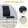 Table and chair set.55"x31.4" Cream-Style White MDF Dining Table Set with 6 Black Chairs With Silver Metal Legs.MDF Tabletop and metal frame legs.Adding a warm and gentle atmosphere to your family.