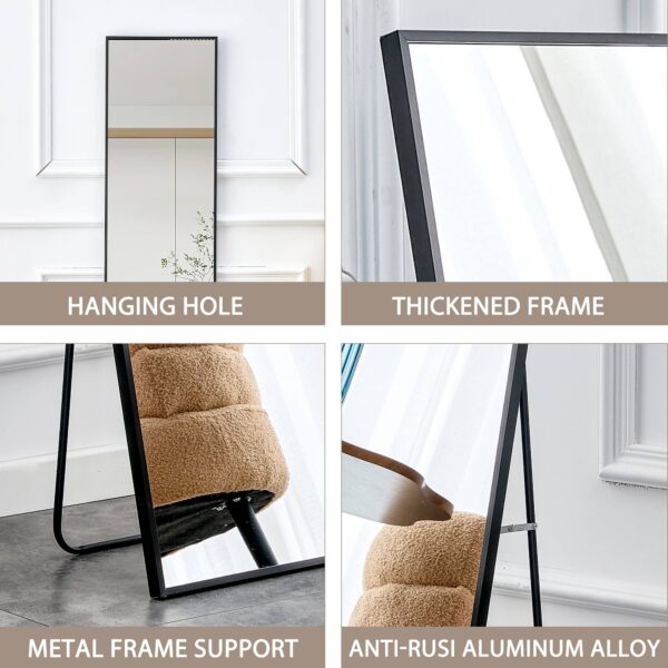 4284d8a5dd65492fbe48e927ab9f4d7c_e52f1a2bb0b73d5109540145a2b390f1 The 4st generation aluminum alloy metal frame wall mounted full body mirror, bathroom makeup mirror, bedroom, decorative mirror, clothing store, floor mounted large mirror, black 63 "* 20"W1151127265