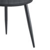 Table and chair set.A Modern Minimalist Circular Dining Table With A Diameter Of 33.3 Inches.Paired With 4 Black Minimalist Ergonomic PU Dining Chairs With Extended And Curved Seat Cushions.