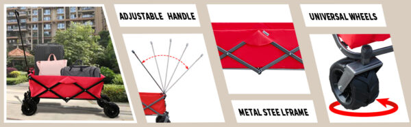 Utility Park Garden Cart Tool Customized Color Folding Camping Trolley Outdoor Picnic Beach Wagon