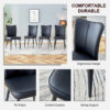 Modern Black PU Chair Set - Two Pieces, The backrest has a vertical and smooth line design.Black Metal Leg.Suitable for placement in kitchen, living rooms, and other venues.W1151116750