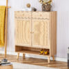 Modern minimalist storage cabinet, rattan shoe cabinet, bed top cabinet. Beautiful shape, suitable for corridors and living rooms.