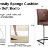 A set of two brown chairs, including suede cushions and black metal legs. Small size, suitable for select groups, suitable for dining room, kitchen, terrace and guest office chairs (set of 2)