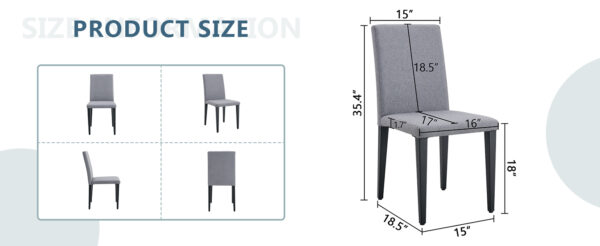 4442d726a0e74fd98c2562bcd8e98e14_6d83eeedd87c976814971a8cdf878227 Four Light Gray Linen-Cotton dining chairs, simple and versatile, comfortable and accompanied. Exquisite and versatile dining chairs unlock a comfortable new experience.(Set of 4)