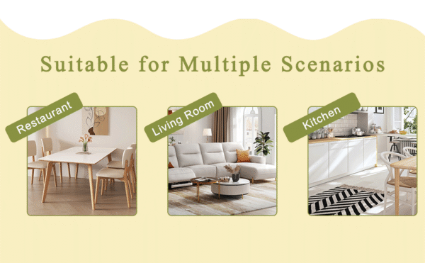 4455ca0acbbc44ad96218448a41344c8_b4ab63279bba68158b6c4a262aad5f19 A modern minimalist style round transparent tempered glass table with gold metal legs, paired with 4 modern PU leather high-back dining chairs, bring a luxurious experience.
