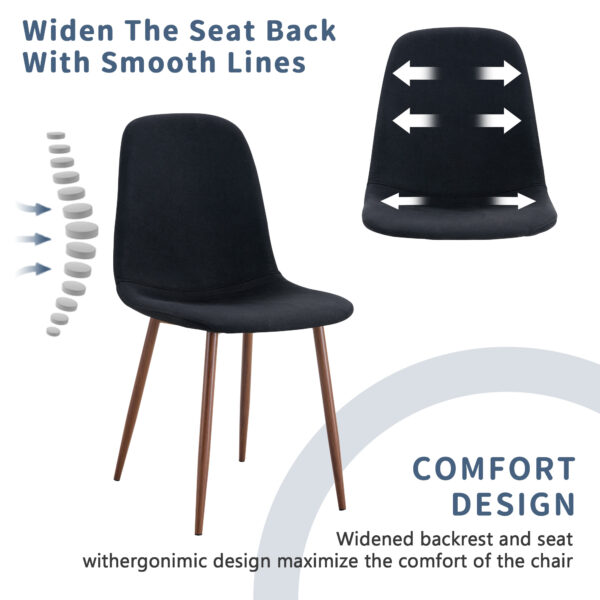 44974c1cef9844fa9d5f9776b3ddf0a6_2f7341db366ec80304cdfaad396c9b51 Table and chair set.A Modern Minimalist Circular Dining Table With A Diameter Of 33.3 Inches.Paired With 4 Black Linen-Cotton Material High Resilience Dining Chair with Metal Leg.