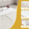 Table and chair set.55"x31.4" Cream-Style White MDF Dining Table Set with 6 White Chairs With Silver Metal Legs.MDF Tabletop and metal frame legs.Adding a warm and gentle atmosphere to your family.