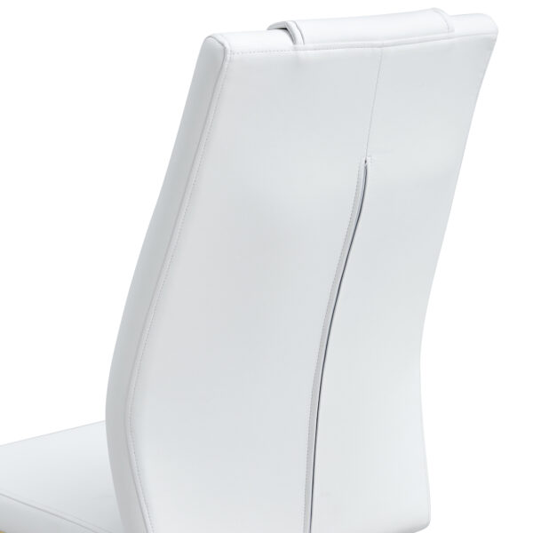 Modern dining chairs, dining room chairs, and golden leg cushioned chairs made of artificial leather, suitable for kitchens, living rooms, bedrooms, and offices. Set of 6 pieces (white+PU )C-001