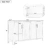 Mirod Farmhouse Style 4-Door Cabinet with Natural Finish, A Rustic Accent for Entryways or Small Spaces