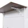 White Kitchen Island Cart with Foldable Tabletop & Drop Leaf - Mobile Breakfast Bar on Wheels with Wood Top and Storage