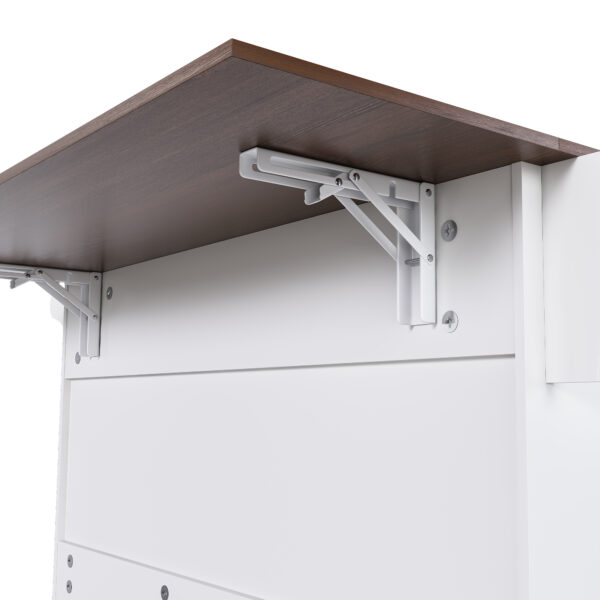 44f10e89259d498aa3da171c5c4e4ba7_2b34e42df8f094b2bc8c01d7236984c8 White Kitchen Island Cart with Foldable Tabletop & Drop Leaf - Mobile Breakfast Bar on Wheels with Wood Top and Storage