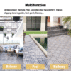 30 PCS Interlocking Deck Tiles Checker Pattern, 12" x 12" Square Light Gray Acacia Hardwood Outdoor Flooring for Patio, Bancony, Pool Side,...