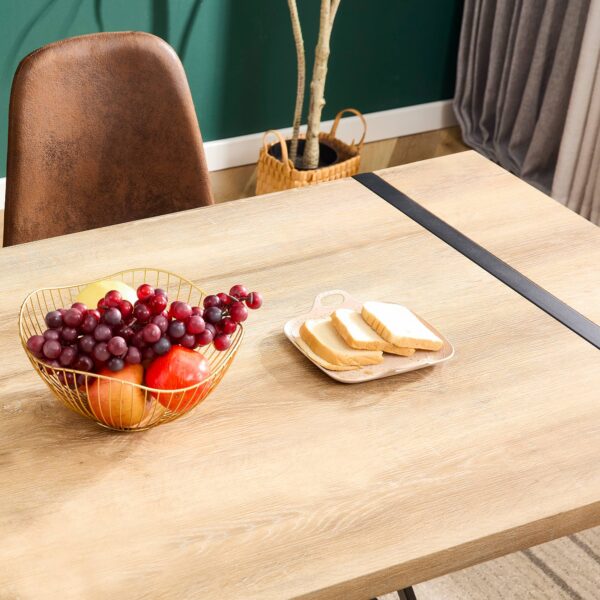 Rustic Industrial Rectangular Wood Dining Table For 4-6 Person, With 1.5" Thick Engineered Wood color Tabletop and Black Metal Legs,Desk For Kitchen Dining Living Room, 55.1" x 31.4"x 29.9"1529W115172