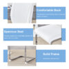 Luxury Simple Arch Chair - Set of 4 White PU Material High Resilience Dining Chair with Arched Metal Silver Leg.