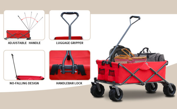 Utility Park Garden Cart Tool Customized Color Folding Camping Trolley Outdoor Picnic Beach Wagon