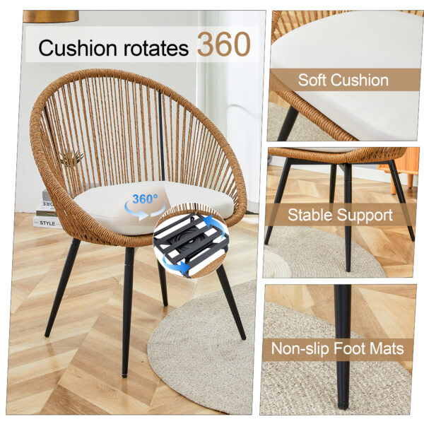 45ab4fd4b1d84b22acded4e344202fc3_0ee73ab09c2c06dc12ee522826c2416c Modern 3-Piece Set: 17.7" Anti-Spill Round Coffee Table + 2 Rattan Swivel Chairs, Outdoor Patio Furniture for Tea Time.Suitable for Various Outdoor Venues.3-piece Set Packaged As A Single Package.