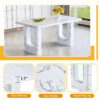 64.5 x 35.4 Inch Stylish Marble Textured Dining Table, Perfectly Blending Simplicity And Transparency. Made of MDF Material With White Marble Texture Stickers, It Exudes A Strong Sense Of Fashion.