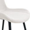 White artificial leather backrest cushion dining chair, black metal legs, curved widened cushion design for more comfort, suitable for restaurants, kitchens, bedrooms, offices.(6 chairs) 0502
