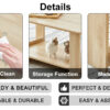Modern minimalist log colored double layered rectangular coffee table, tea table.MDF material is more durable,Suitable for living room, bedroom, and study room.35.4"*19.6"*16.5" CT-16