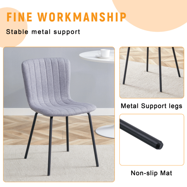 4610862769c54123941031292b02d834_d0faec9f2828399948c4c5dadf7edd68 Luxury Minimalist Chairs - A set of 4 high quality dining chairs with black metal legs. The integral metal leg structure is suitable for various interior decoration styles.