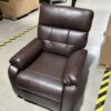 Electric Power Swivel Recliner Chair - Oversized PU Leather Massage Recliner with USB/Type-C Charging, 360° Rotation & Rocking Function, Living Room Reclining Sofa ,Dark Brown