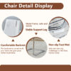 Table and chair set.63"x31.5x30" Luxurious Snow Mountain Patterned Sintered Stone Table with Silver Stainless Steel Butterfly Legs.Paried With 6 White High-quality PU Chairs With Arched Metal Legs.