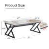 A coffee table is made of rock slab material, with a natural and smooth marble pattern on the surface, which complements the modern design of the black metal legs and adds a touch of fashion.47*23.6