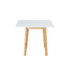 Imitation marble white sintered stone tabletop with rubber wooden legs, foldable computer desk, foldable office desk, suitable for restaurants, living rooms, terraces, kitchens