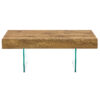 Natural Style MDF Coffee Table - 39.3"x21.6" with Tempered Glass Legs.Density Board Sticker,Reinforced Glass.