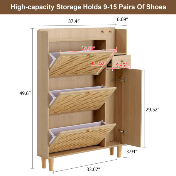 Modern minimalist storage cabinet, Japanese rattan shoe cabinet, bed top cabinet, small home furniture. Suitable for corridors and living rooms.    W115170127