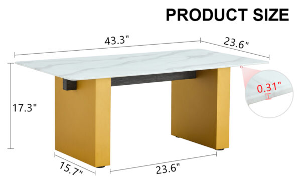 466d6681c68841c299a9049af1335537_467f106733c4c48f9d955c339e6578de Modern minimalist Tempered glass with sticker desktop coffee table and dining table, paired with golden MDF decorative columns. Computer desk. Game table. CT-1546