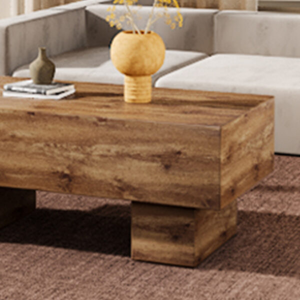 4678745a101b45a7bdfaed87b206146d_3ac39b03a6fe105596bfd07dacb022d1 This modern rectangular coffee table features a stylish wood color, making it an ideal addition to any living room or apartment, and measures 43.3 "x 21.6" x 17.2 ".W1151P168335