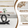Table and chair set.63*31.5 Inch Pandora Pattern Sintered Stone Dining Table Set,MDF material OC shaped bracket,Paired With 2 Benches,A Choice of Subtle Luxury for Modern Homes.