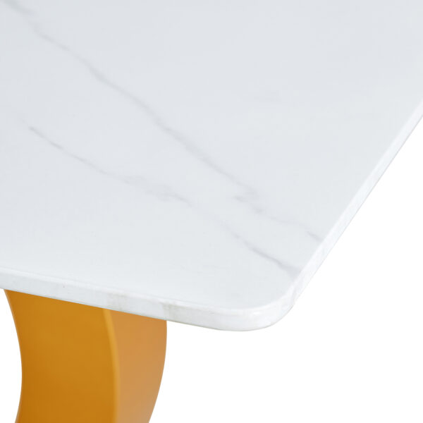 471b05dfe5db41ce802cf91d1b4ba4ae_20240306_f98fa22a52bc47cb3e80e59e370775c8 A large modern minimalist rectangular dining table suitable for 6-8 people, A set of 6-piece PU leather backrest and black metal legs modern dining chairs. F-OC C-007
