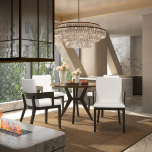 Modern Black Wood & White Glossy PU Leather Upholstered Dining Chairs Set of 2