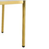 Luxury Simple Chair - Set of 4 White PU Material High Resilience Dining Chair with Metal Gold Leg.The Chair Back Has a Vertical Stripe Design With Smooth And Uniform Lines.