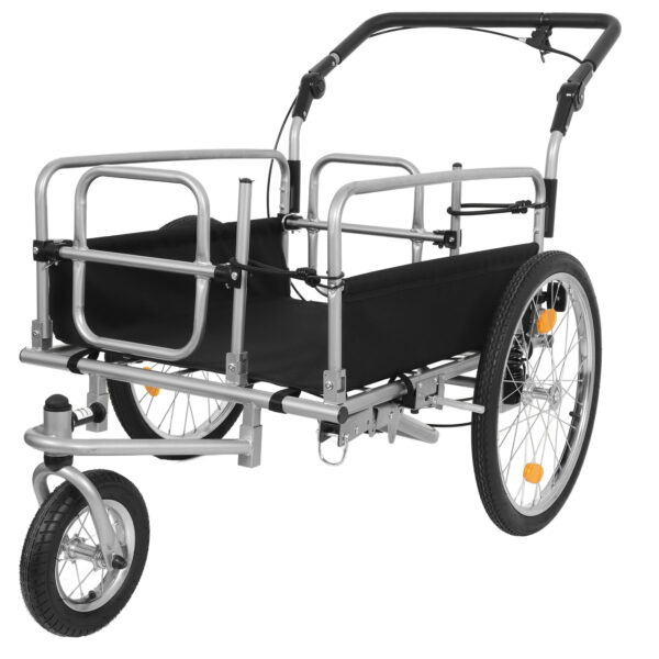 474694dfc6984b2987f364a583fd6363_563ea1975246c9d5340501c128c4c992 3-in-1 Heavy-Duty Bike Cargo Trailer – E-Bike Compatible Steel Frame, 110lb Capacity, Convertible Stroller & Pull Cart w/Suspension, 20" Wheels & Accessories