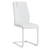 Modern Dining Chairs with Faux Leather Padded Seat Dining Living Room Chairs Upholstered Chair with Metal Legs Design for Kitchen, Living, Bedroom, Dining Room Side Chairs Set of 4 (White+PU )C-001